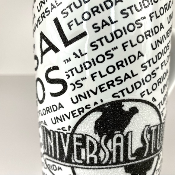 Universal Studios TM&C 2013 Black and White Sparkle Glitter 16 Fl Oz Coffee Mug - Picture 4 of 6